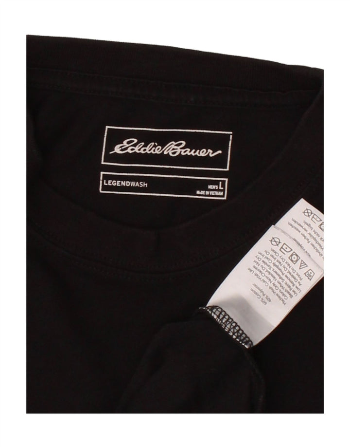 EDDIE BAUER Mens T-Shirt Top Large Black Cotton Vintage Eddie Bauer and Second-Hand Eddie Bauer from Messina Hembry 