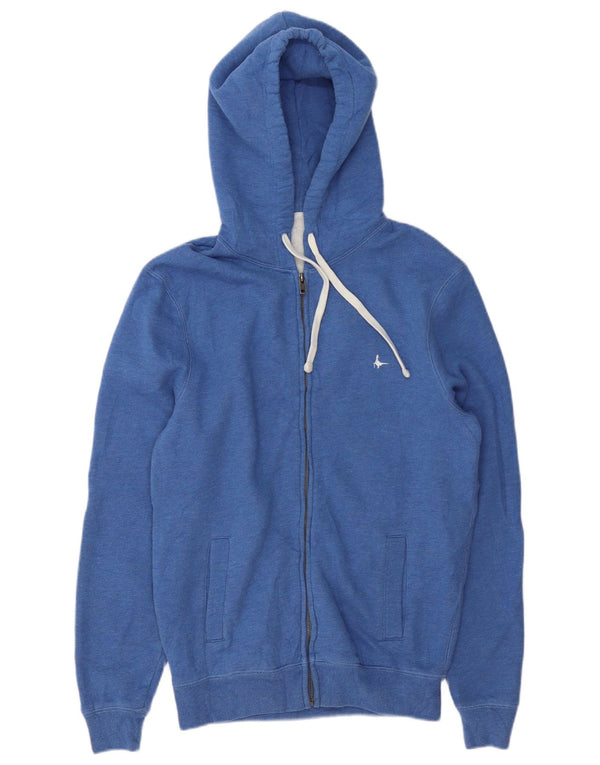 JACK WILLS Mens Zip Hoodie Sweater Small Blue Cotton