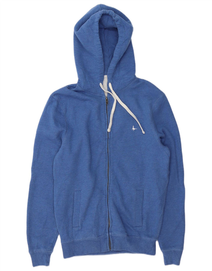 JACK WILLS Mens Zip Hoodie Sweater Small Blue Cotton