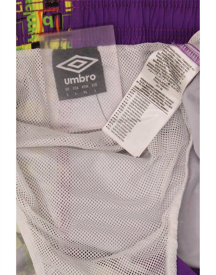 Umbro Herren-Badeshorts mit Grafik, groß, lila, geometrisch, Polyester