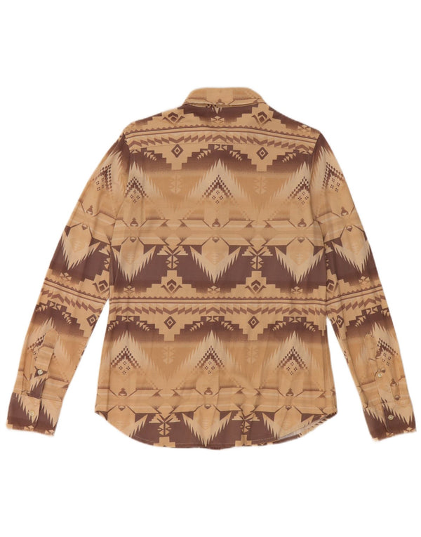 Ralph Lauren Damenhemd UK 14 Large Beige Geometrisch