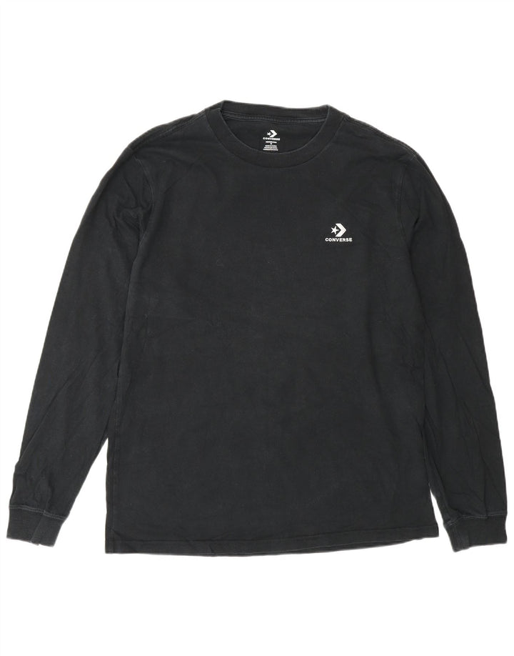 Converse Herren-Oberteil, langärmelig, mittelschwarz, Baumwolle