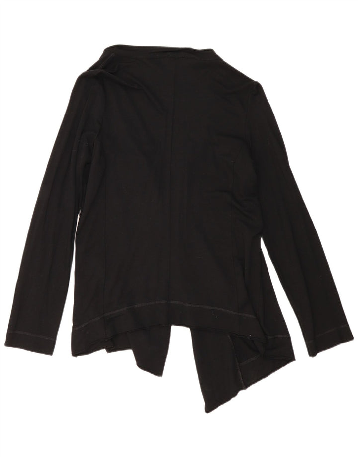 Benetton Damen Asymmetrischer Cardigan-Pullover UK 12 Medium Schwarz