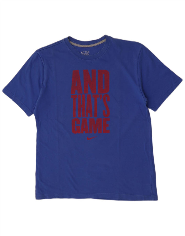 Nike Herren-T-Shirt mit normaler Passform, Grafik, Größe L, Blau