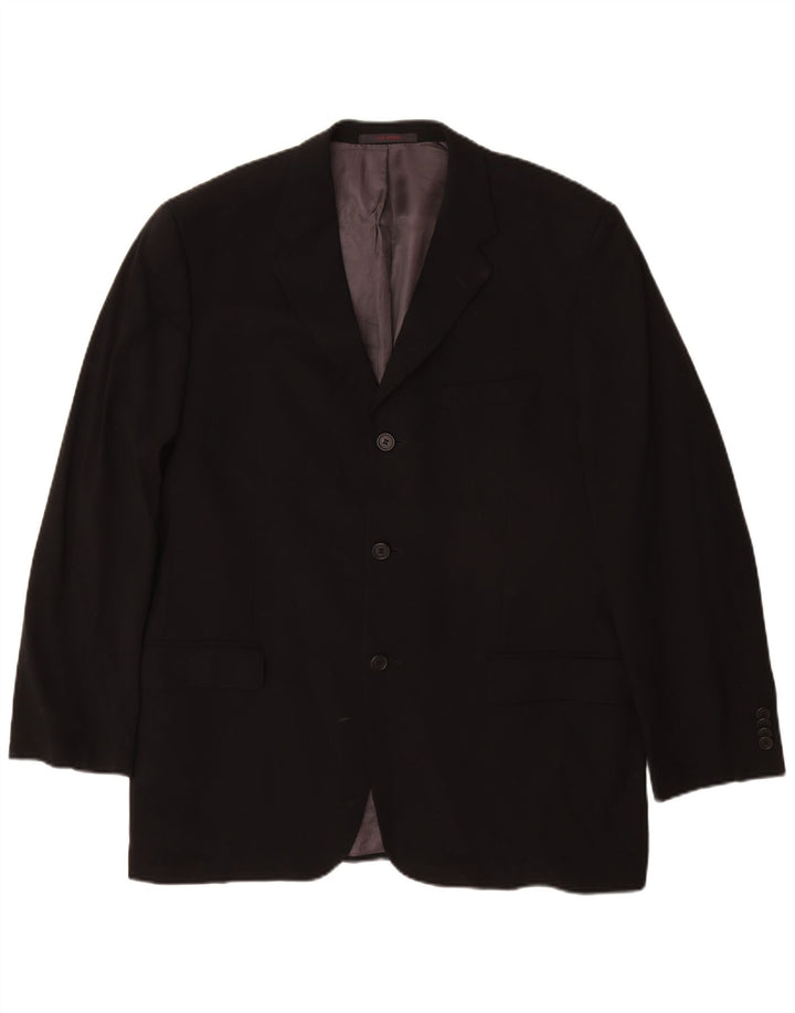 Ted Baker Herren-Blazer mit 3 Knöpfen, US 42 XL, schwarze Schurwolle