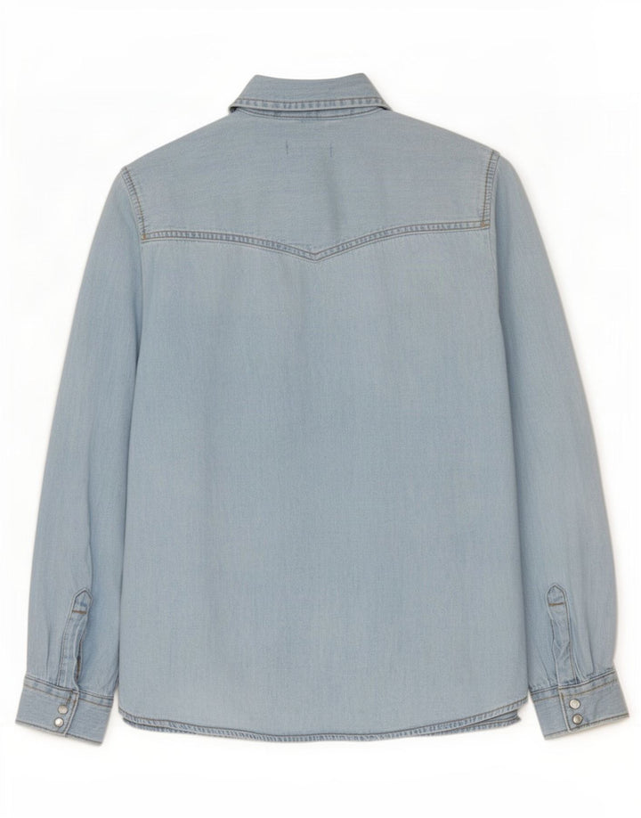 Benetton Damen Jeanshemd UK 10 Small Blau