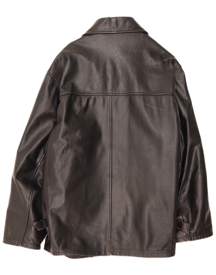 Jackpot Herren Lederjacke UK 40 Großes schwarzes Leder