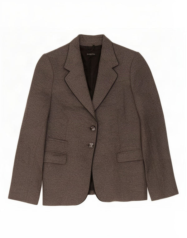 Massimo Dutti Damen 2-Knopf-Blazerjacke EU 44 XL Graue Wolle