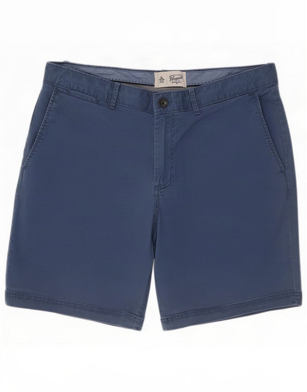 Penguin Mens Regular Chino Shorts EU 50 Large W34 Blue Cotton