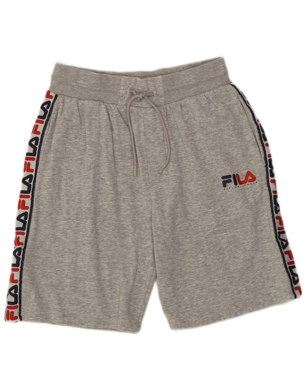 Fila Herren-Sportshorts mit grafischer regulärer Passform, Größe S, grau meliert, Baumwolle, Sport