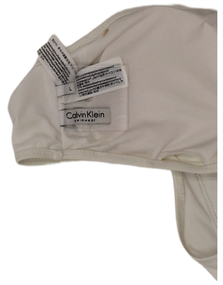 Calvin Klein Damen-Bademode mit Grafik, groß, weißes Polyester