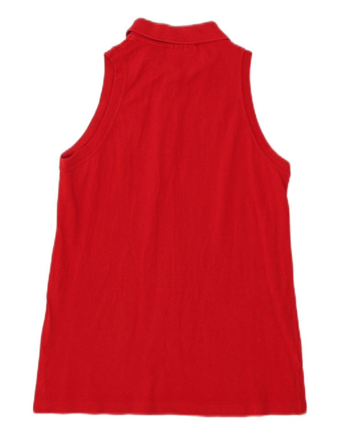 Lacoste Damen ärmelloses Poloshirt, Größe 40, mittelrote Baumwolle