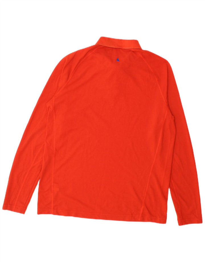 Musto Herren-Langarm-Poloshirt aus mitteloranger Baumwolle
