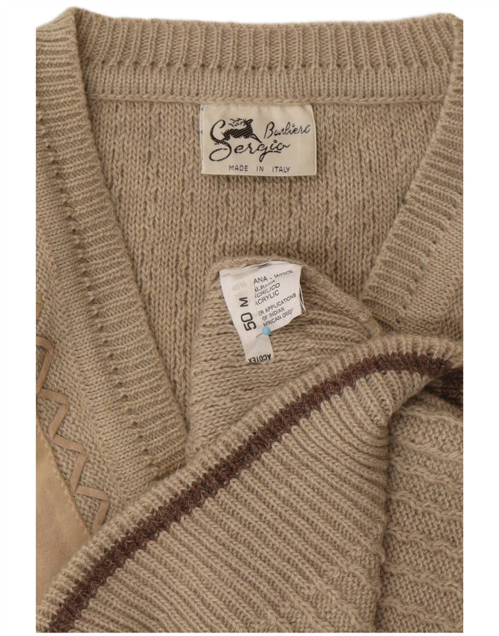 SERGIO BARBIERI Herren Weste Tank Top IT 50 Mittelbeige Wolle