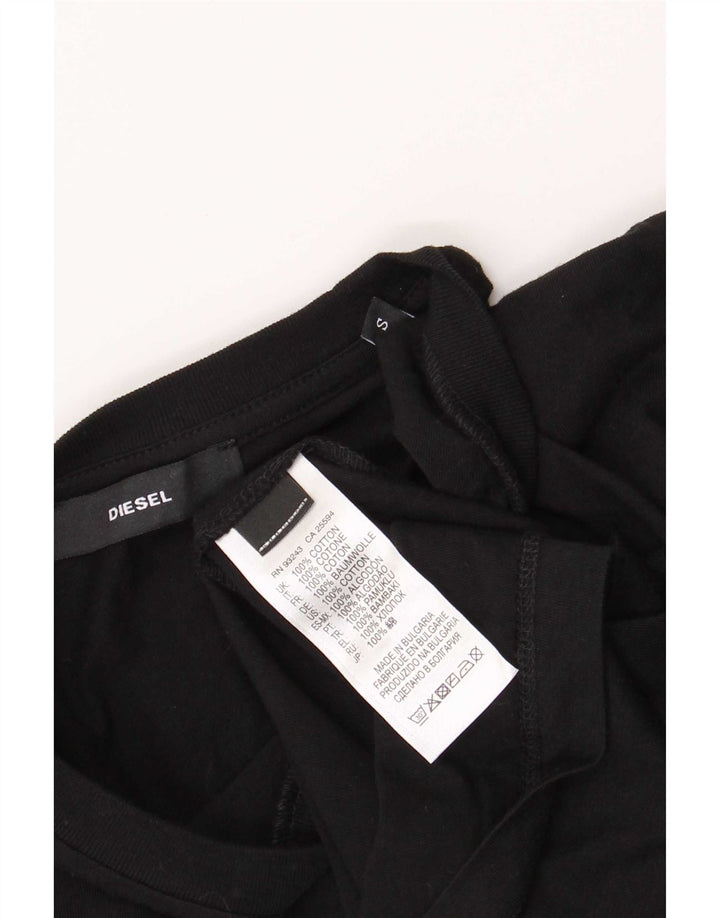 Diesel Herren-T-Shirt mit Grafik, Größe S, schwarze Baumwolle