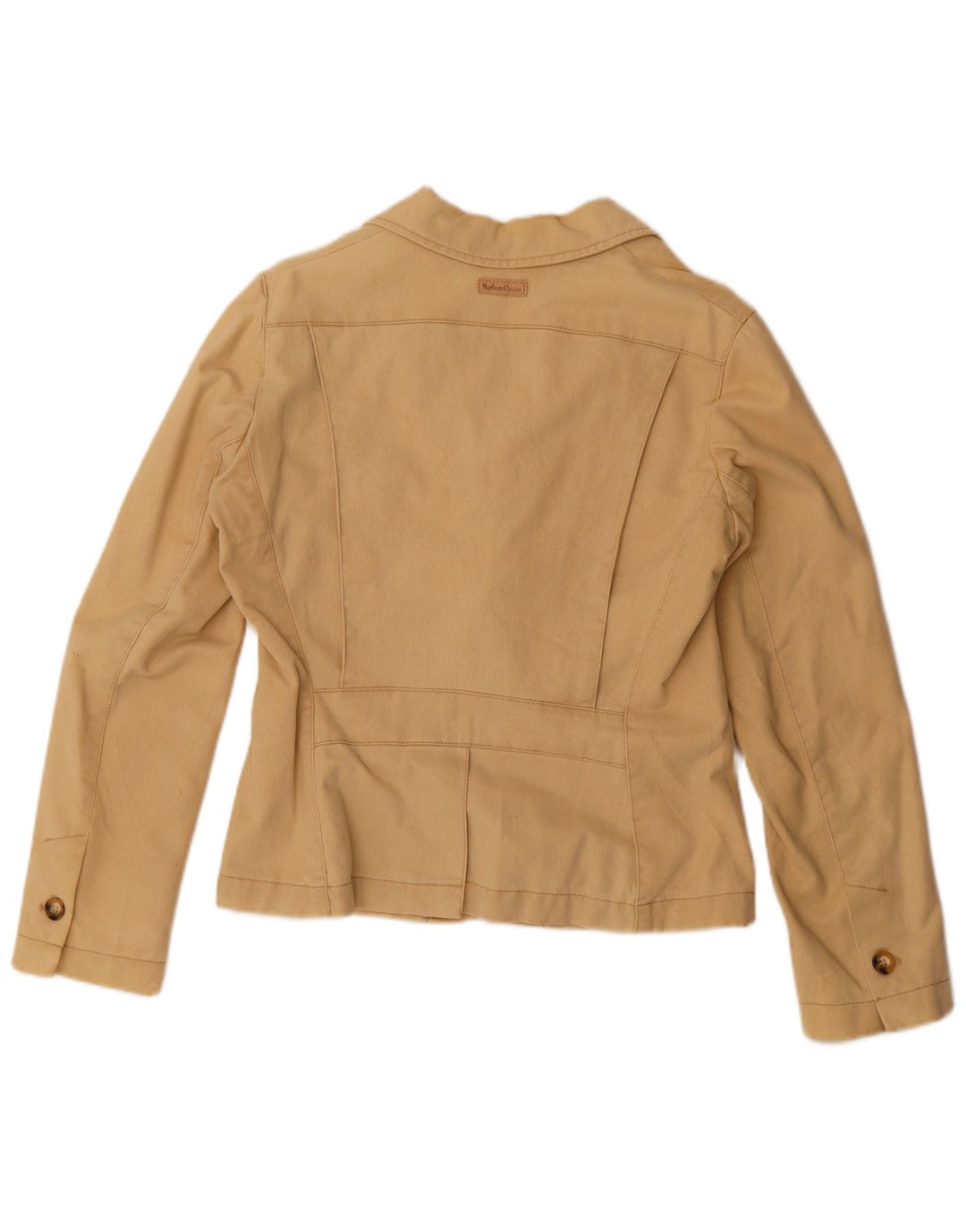 Marlboro Classics Damen-Blazerjacke mit 3 Knöpfen, EU 46, XL, beige Baumwolle