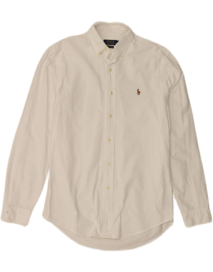 Polo Ralph Lauren Herren-Slim-Fit-Hemd aus mittelweißer Baumwolle