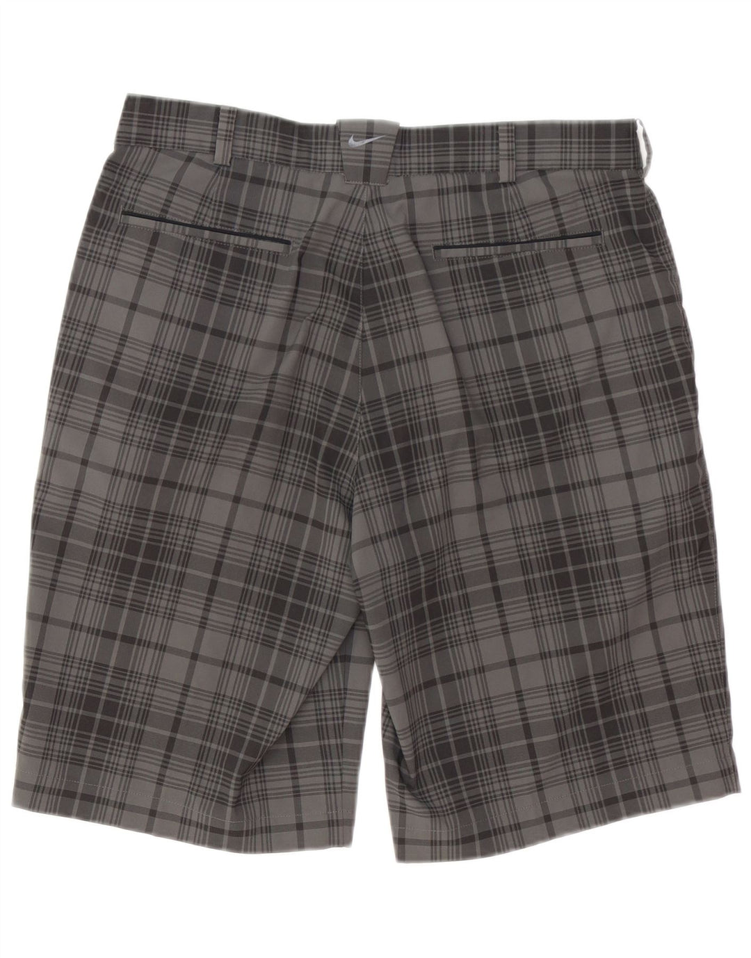 Nike Herren Dri Fit Chino Shorts W32 Mittelgrau kariertes Polyester