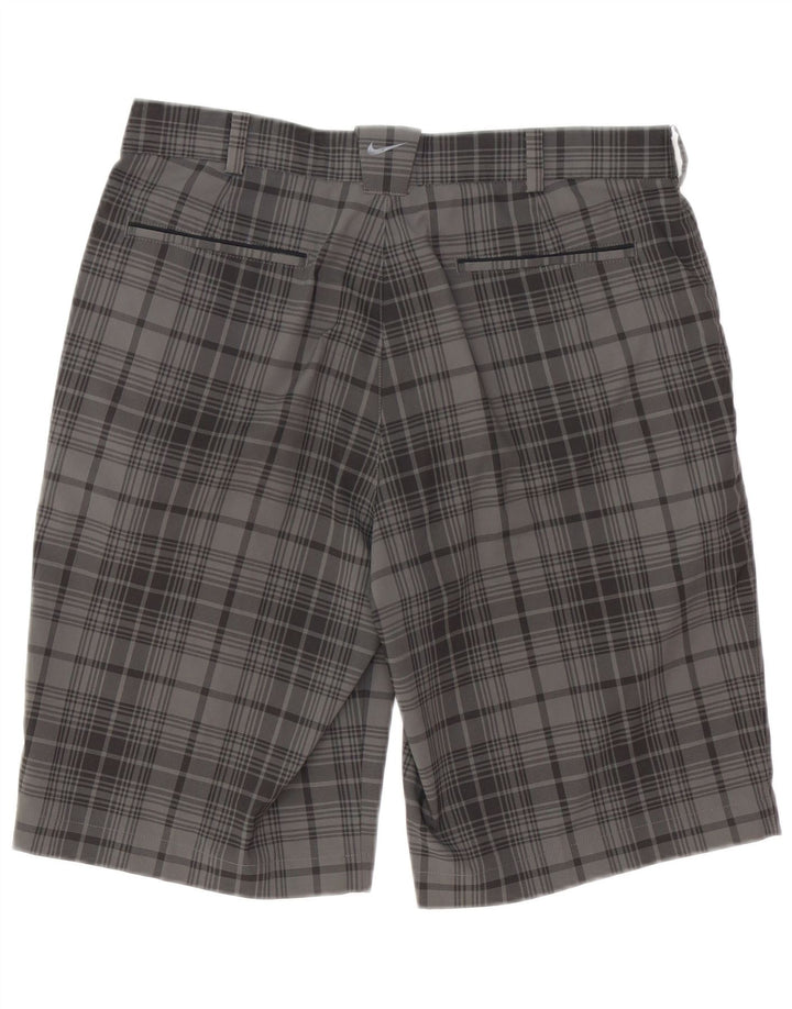 Nike Herren Dri Fit Chino Shorts W32 Mittelgrau kariertes Polyester