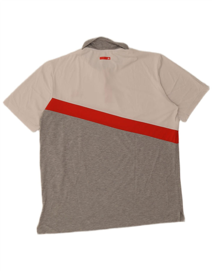 Adidas Herren Climalite Poloshirt, großes graues Colourblock-Polyester