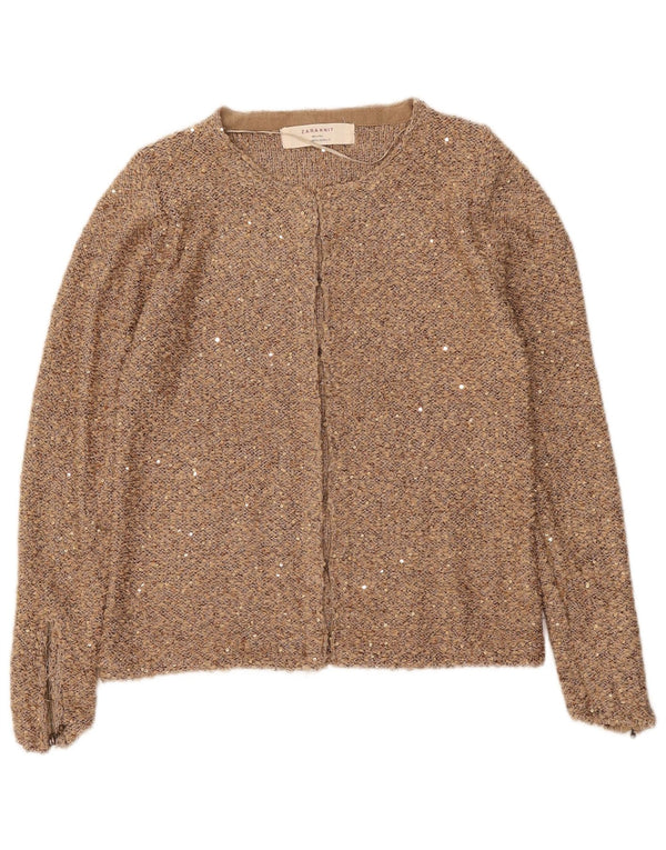 Zara Damen Strickjacke UK 12 Medium Beige