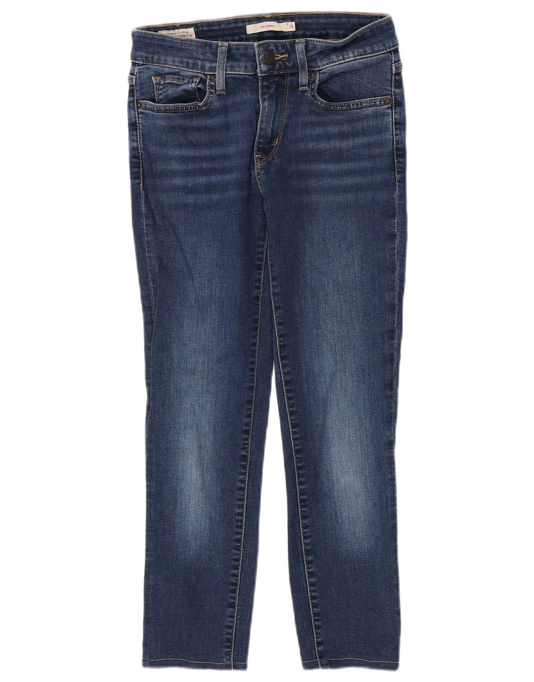 LEVI'S Damen 711 Skinny Jeans W25 L32 Blaue Baumwolle