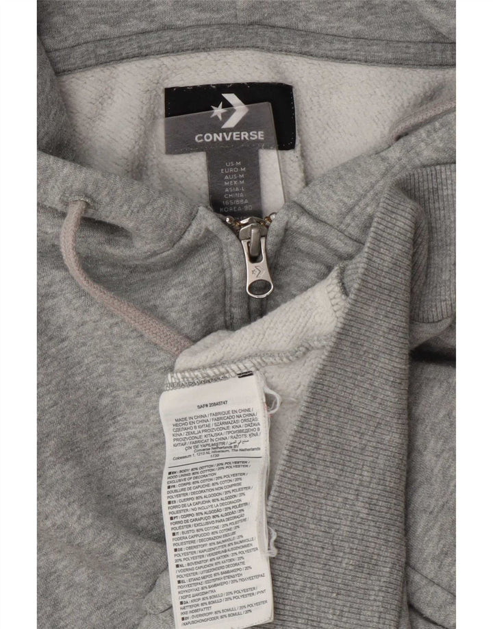 Converse Damen-Kapuzenpullover mit Reißverschluss, UK 14, mittelgrau gefleckte Baumwolle
