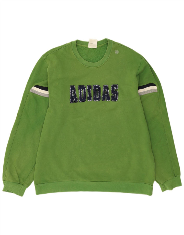 ADIDAS Herren Grafik-Sweatshirt-Pullover, groß, grüne Baumwolle