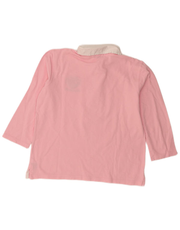 Ralph Lauren Rugby-Poloshirt mit Grafik für Damen, UK 16, Größe L, Rosa, Farbblock