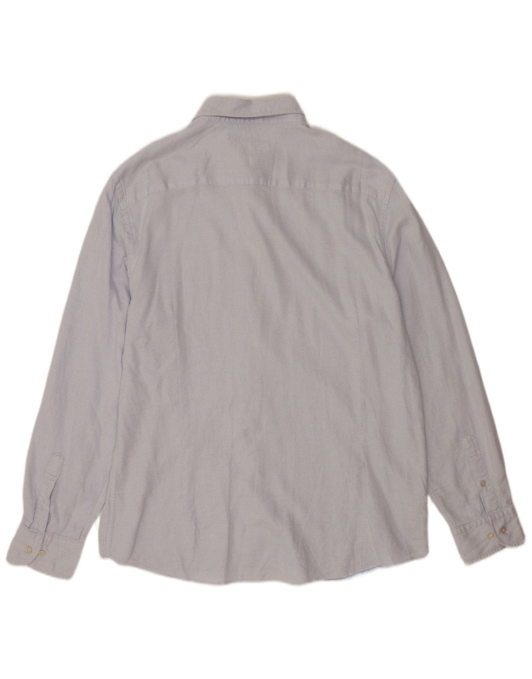 Massimo Dutti Herrenhemd 2XL blau gepunktete Baumwolle
