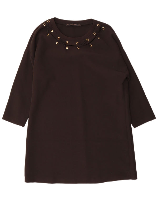 Zara Damen Tunikakleid mit 3/4-Ärmeln, Gr. 16, Schwarz