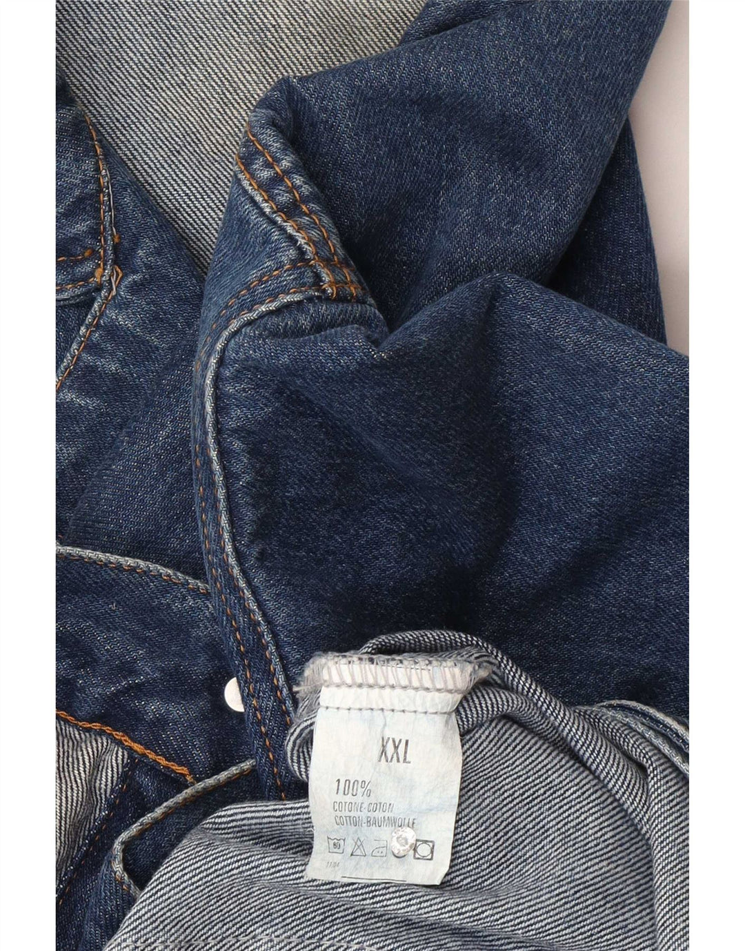 Vintage Herren Jeansjacke UK 44 2XL Blaue Baumwolle