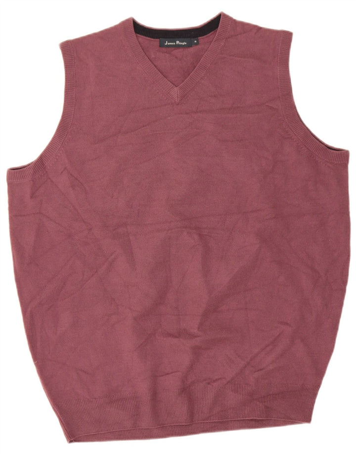 James Pringle Herren Weste Tank Top Medium Burgund Acryl