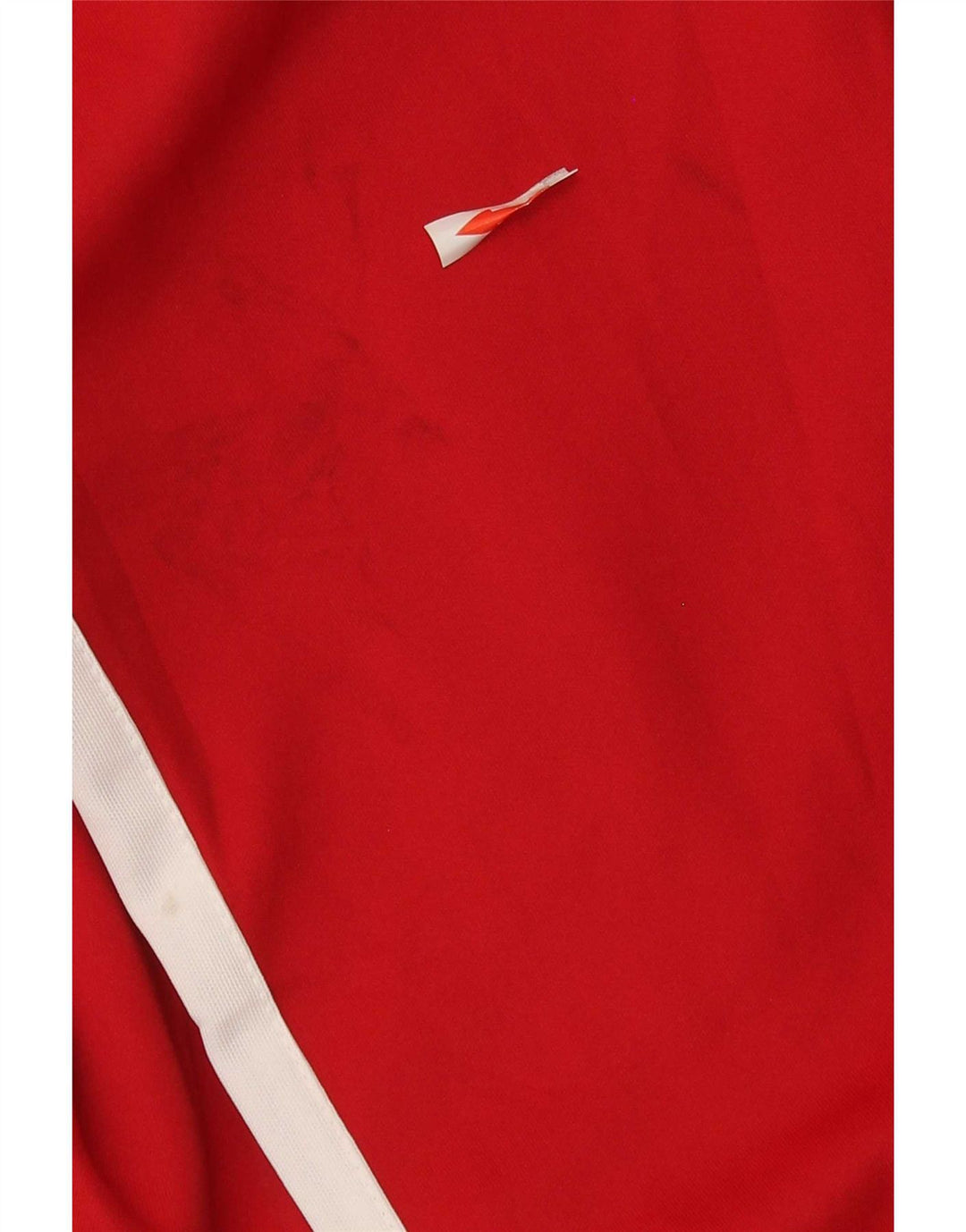 Zara Herren-Trainingsanzug-Topjacke, großes rotes Farbblock-Polyester