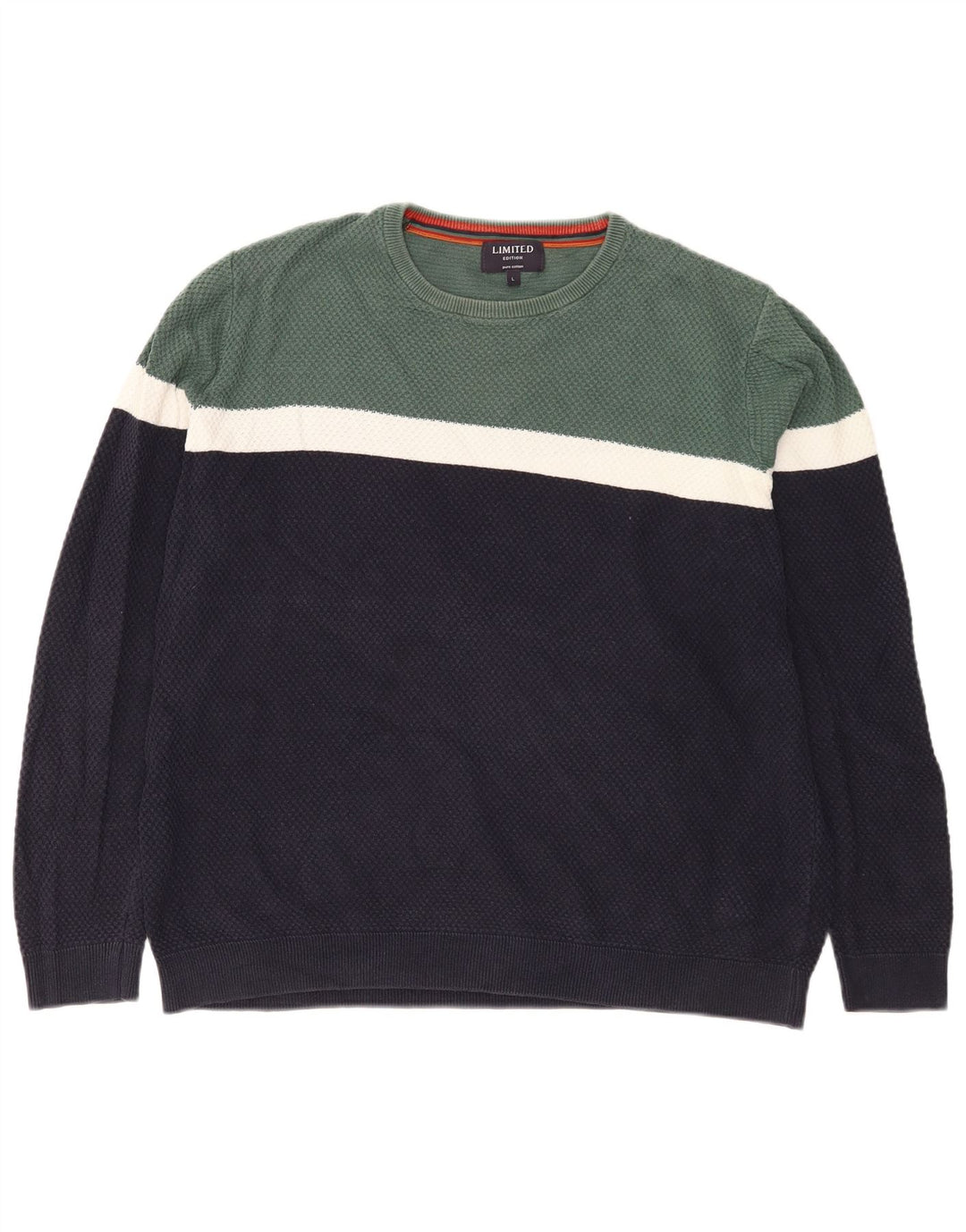 Marks & Spencer Herren-Pullover mit Rundhalsausschnitt, groß, Marineblau, Farbblock