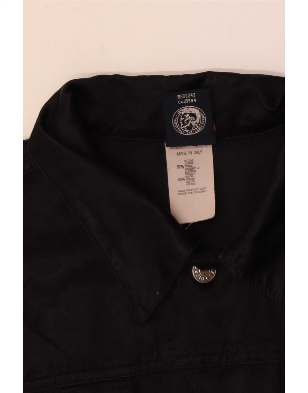 Diesel Damen Utility-Jacke UK 18 XL Schwarz Baumwolle