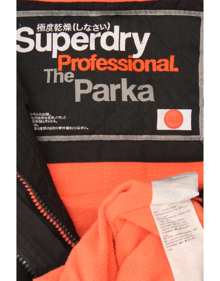 Superdry Damen-Parka mit Kapuze, UK 6, XS, Schwarz, Polyester