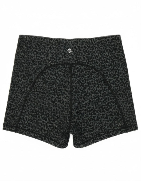 Athleta Damen Sportshorts UK 8 Small Graues Polyester mit Animal-Print