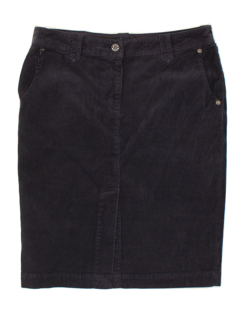 ARMANI Womens Corduroy Skirt US 6 Medium W30 Navy Blue Cotton Vintage Armani and Second-Hand Armani from Messina Hembry 