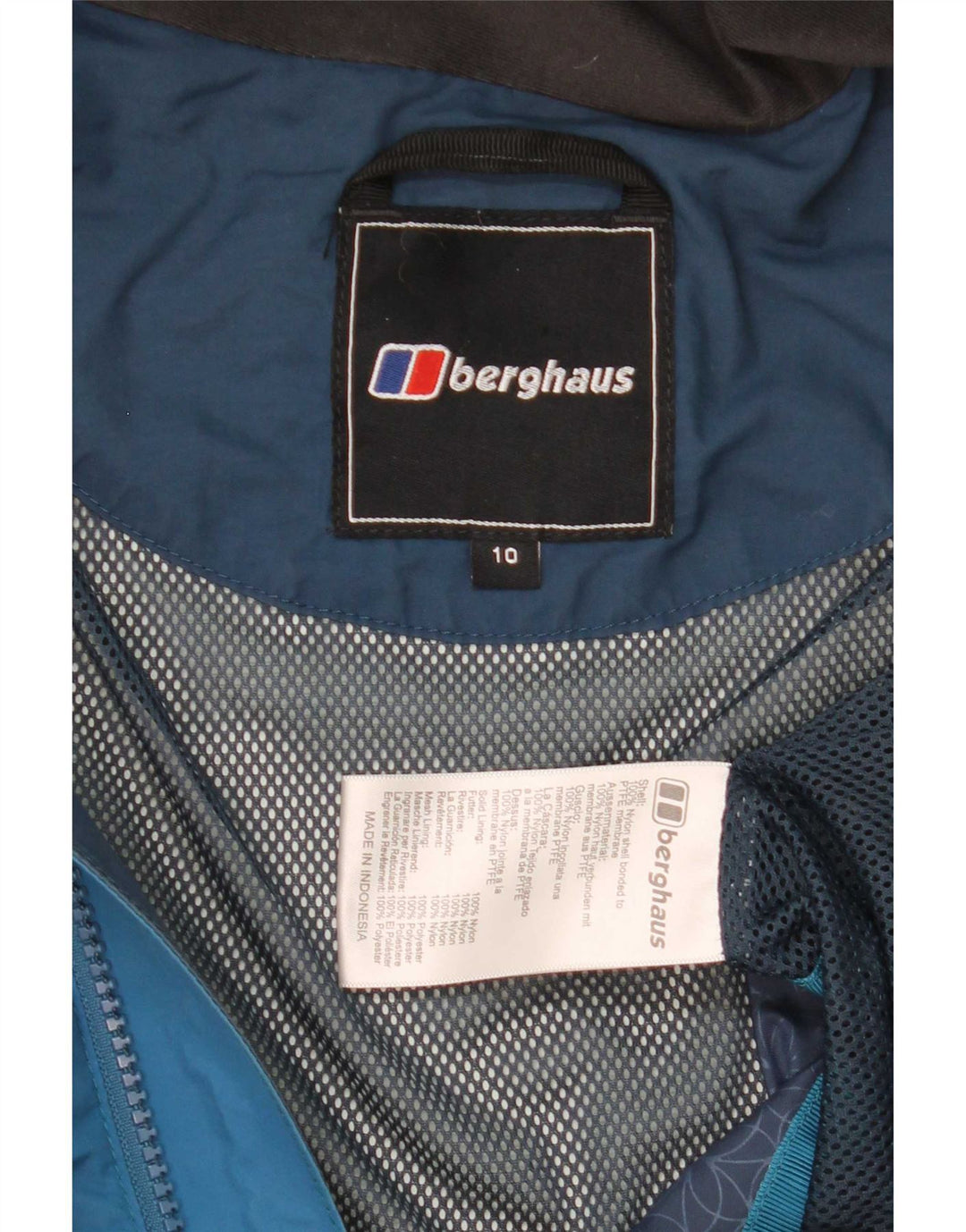 Berghaus Damen-Regenjacke mit Kapuze, übergroß, UK 10, Klein, Blau, Farbblock
