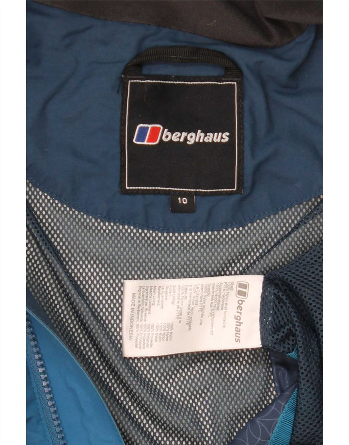 Berghaus Damen-Regenjacke mit Kapuze, übergroß, UK 10, Klein, Blau, Farbblock