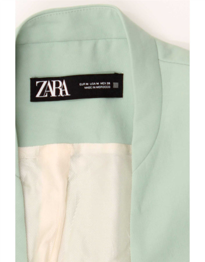 Zara Damen Blazerjacke UK 14 Mittelgrünes Polyester