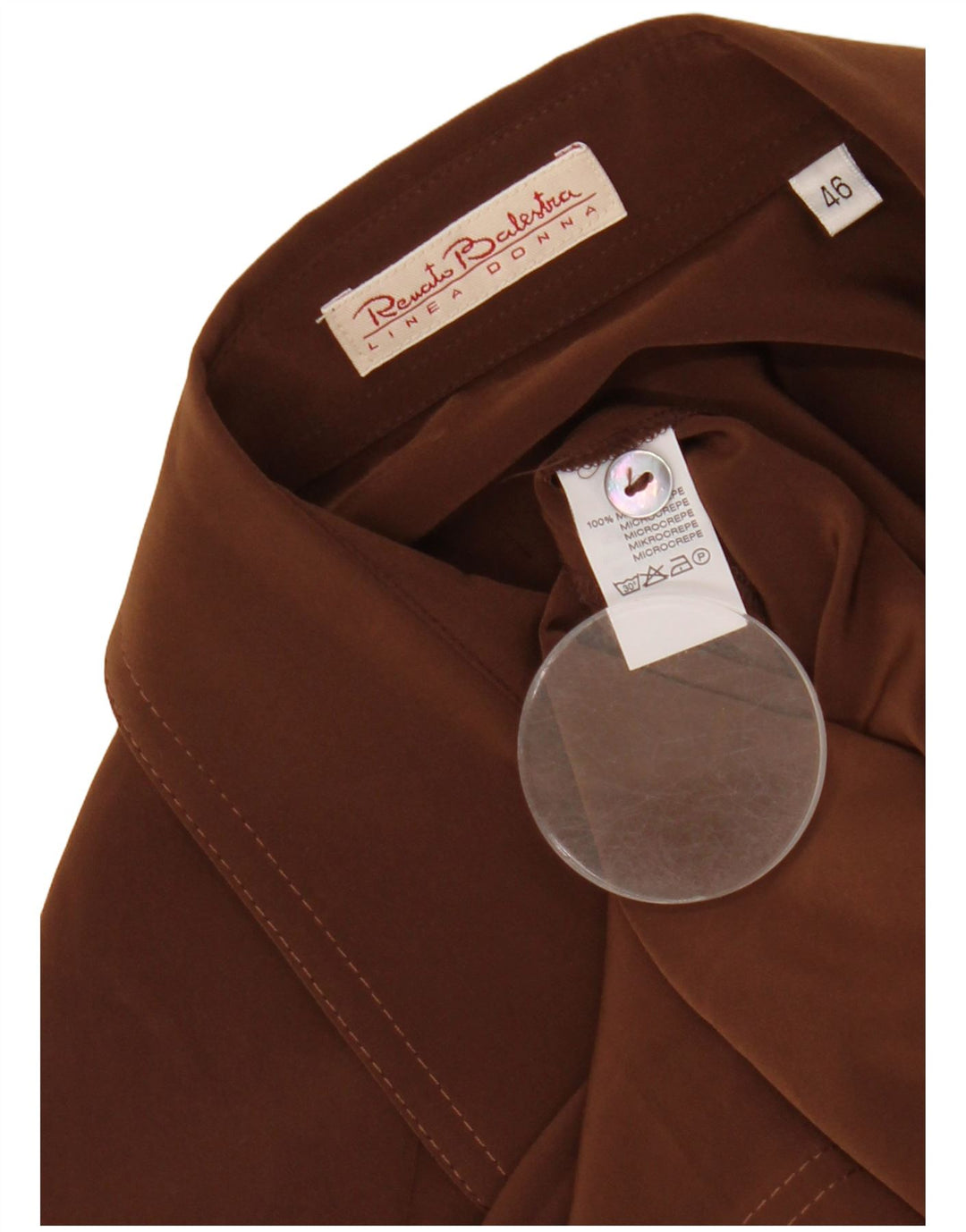 RENATO BALESTRA Damen Kurzarmhemd IT 46 Large Braun