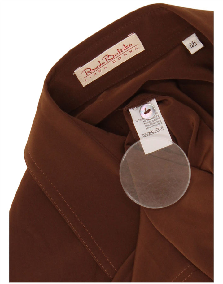 RENATO BALESTRA Damen Kurzarmhemd IT 46 Large Braun