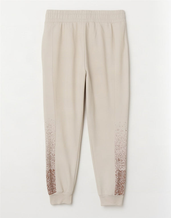 Puma Damen Trainingshose Jogger UK 6 XS Weiß gepunktet