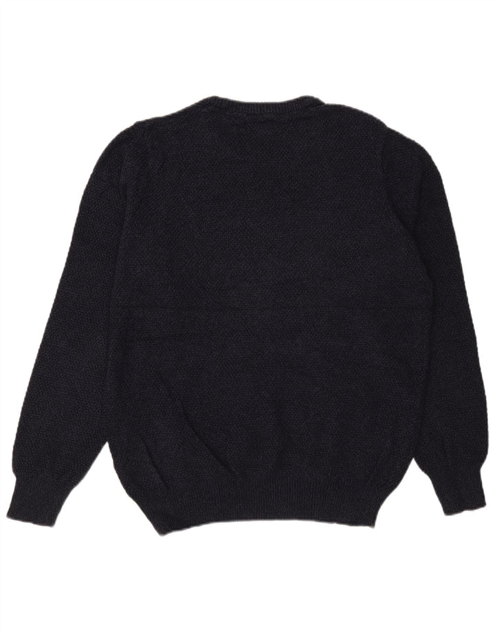 Marks & Spencer Maßgeschneiderter Herren-Pullover mit Rundhalsausschnitt, mittelgroß, Marineblau