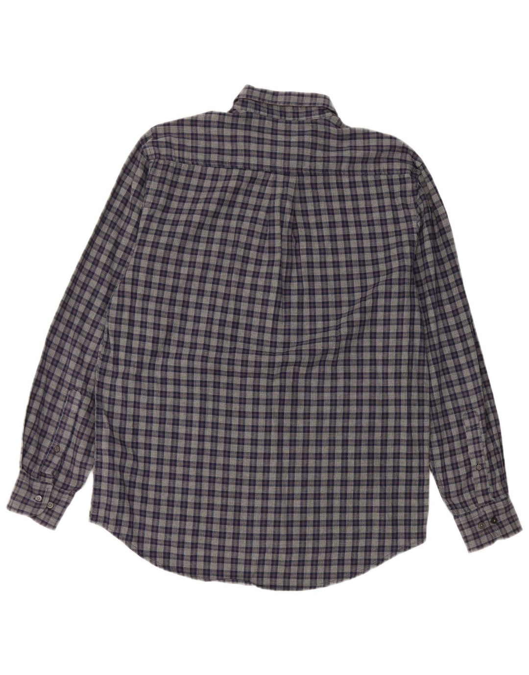 Kappa Herren-Hemd aus mittelblauer Karo-Baumwolle in Marineblau