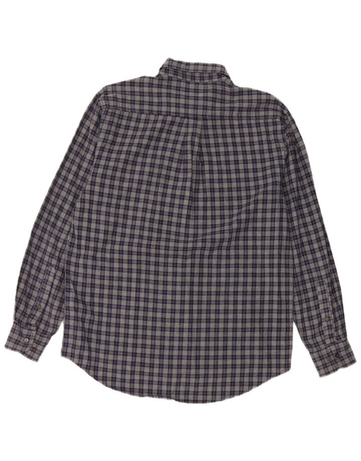 Kappa Herren-Hemd aus mittelblauer Karo-Baumwolle in Marineblau