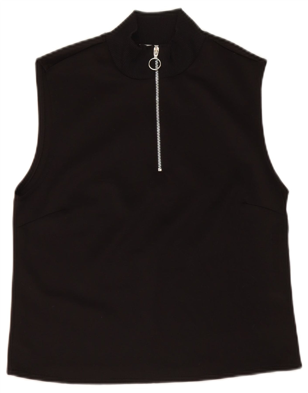 Zara Damen Crop Top UK 12 Mittelschwarze Baumwolle