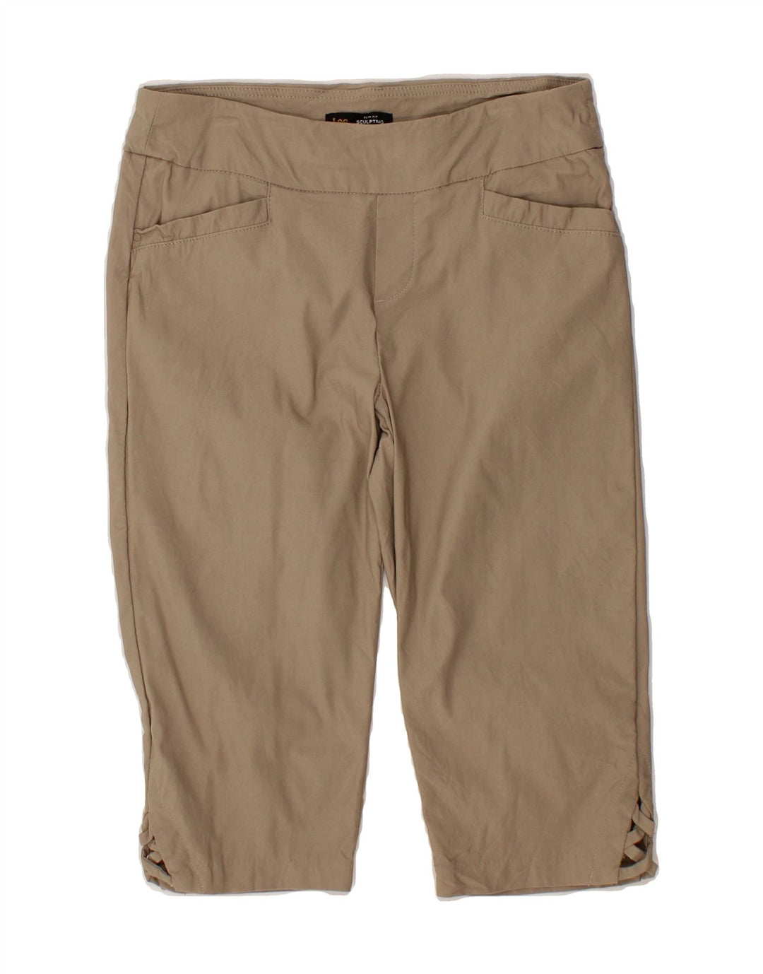 LEE Womens Sculpting Slim Fit Bermuda Shorts US 8 Medium W28  Beige Rayon Vintage Lee and Second-Hand Lee from Messina Hembry 